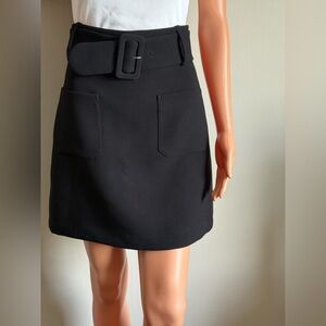 & Other Stories Black Belted Mini Skirt